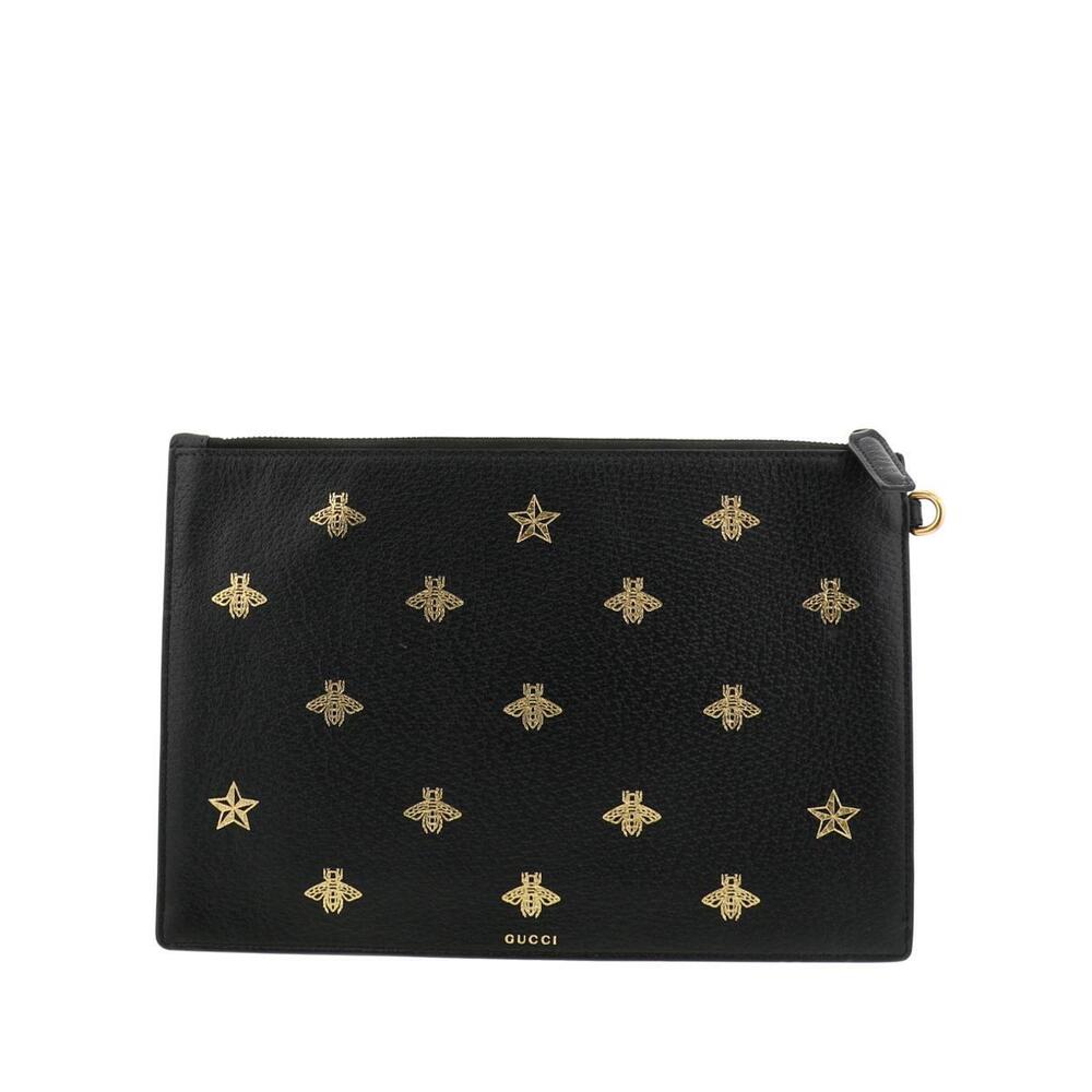 GUCCI Beastar Clutch Bag Strap Shoulder Clutch Black